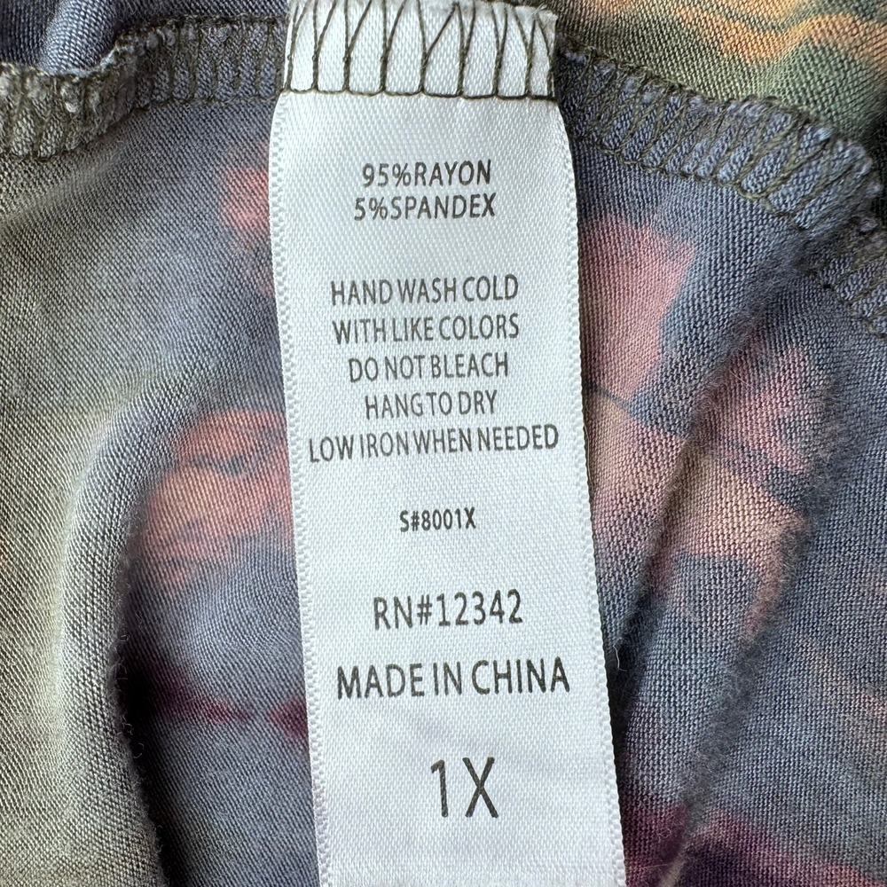 COIN‎ 1804 Women's 1X Casual Hand Tie Dye 3/4 Sleeve Long Cardigan Duster Hoodie - Picture 6 of 9